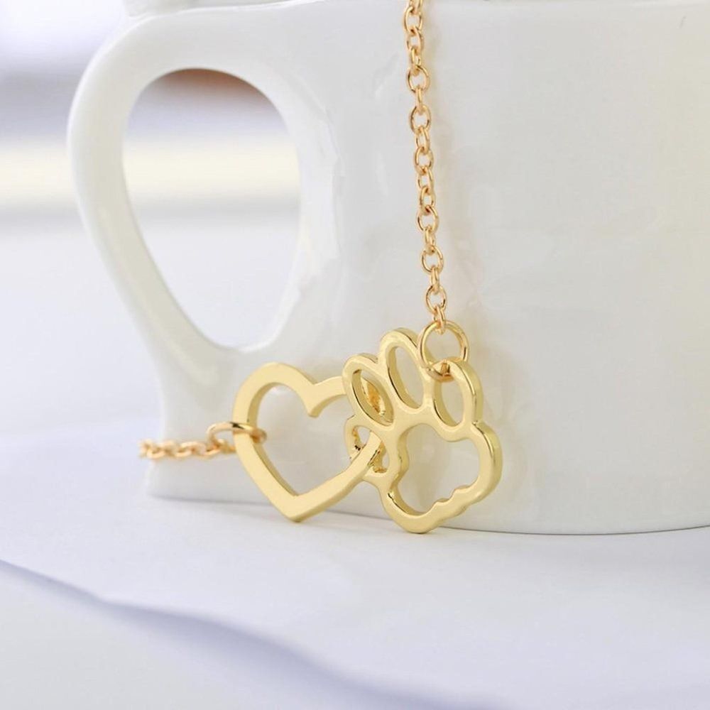 Hollow Pet Paw Footprint Necklaces 9H-J007